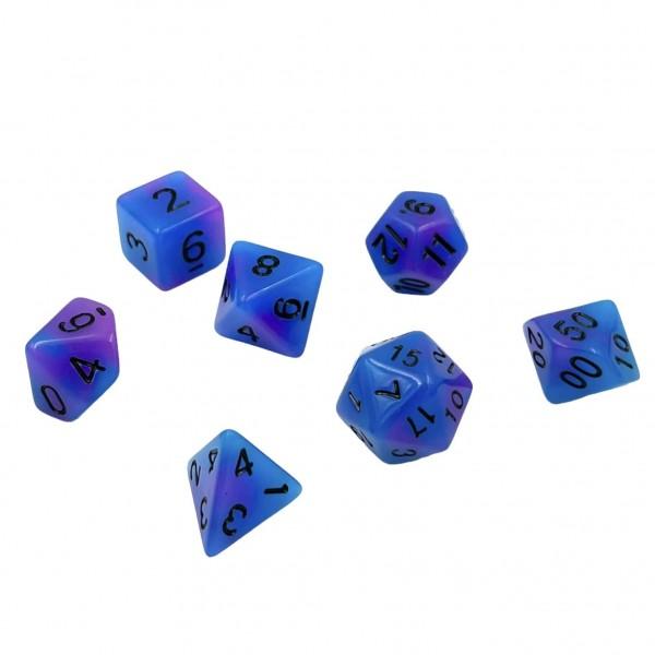 Würfelset Glow-Swirl: Blueberry (7)