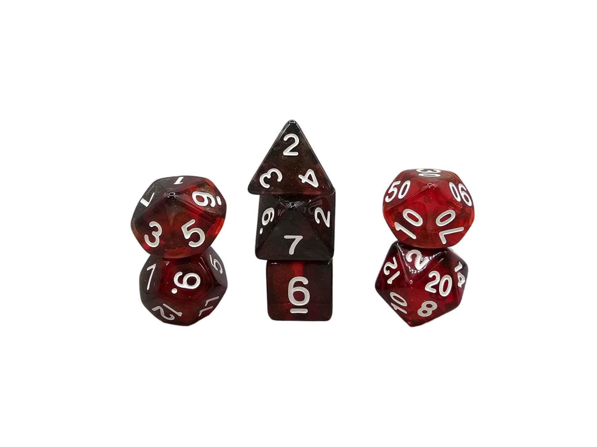 Würfelset Transparent: Lava (7)