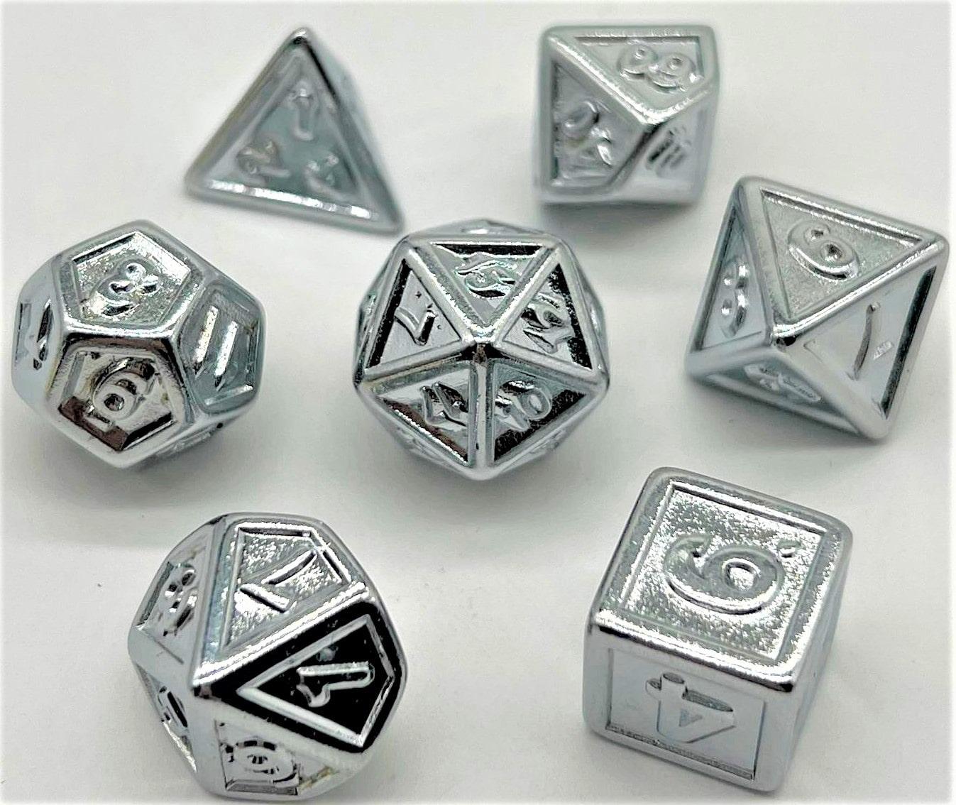 Würfelset Plated: Silver Embossed (7)