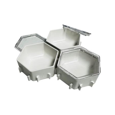 Honeycombs Ressourcenschalen inkl. Deckel Weiß 3er-Set