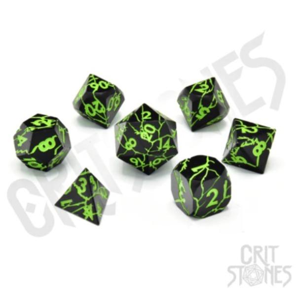Raving Poison Metal RPG Dice Set