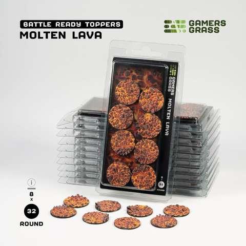 Molten Lava - Round 32mm (x8) Battle Ready Toppers