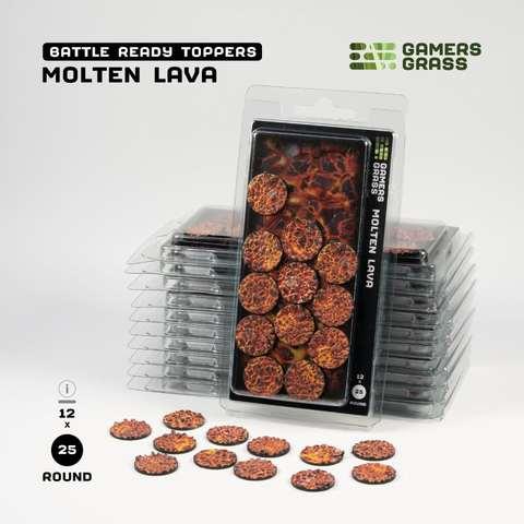 Molten Lava - Round 25mm (x12) Battle Ready Toppers