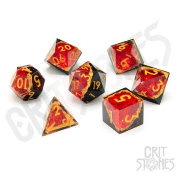 Gemcutter's Ruby Geode RPG Dice Set