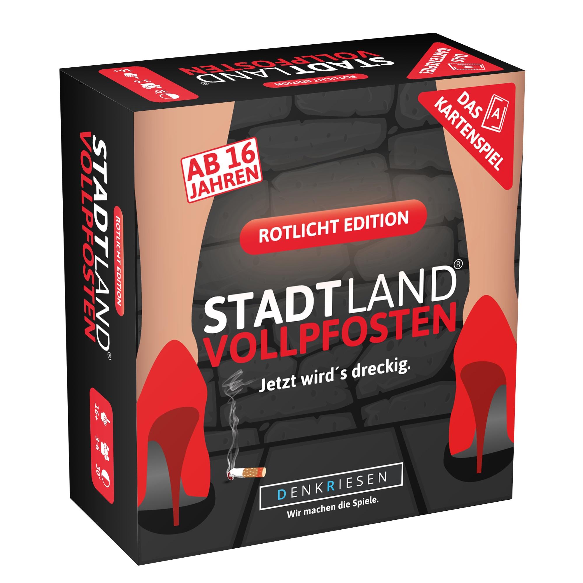 STADT LAND VOLLPFOSTEN® - Das Kartenspiel - ROTLICHT EDITION "Jetzt wird's dreckig."