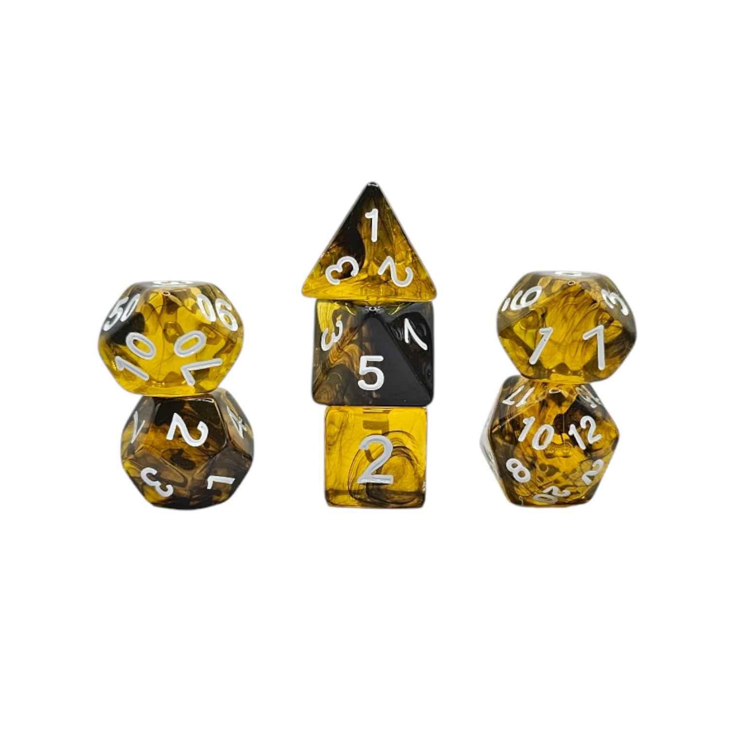 Würfelset Transparent: Bumblebee (7)