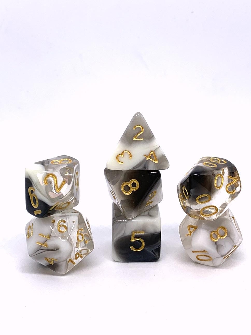 Würfelset Transparent: Nebula Marble (7)