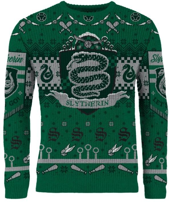 Harry Potter Slytherin Quidditch Christmas Jumper - Größe: M