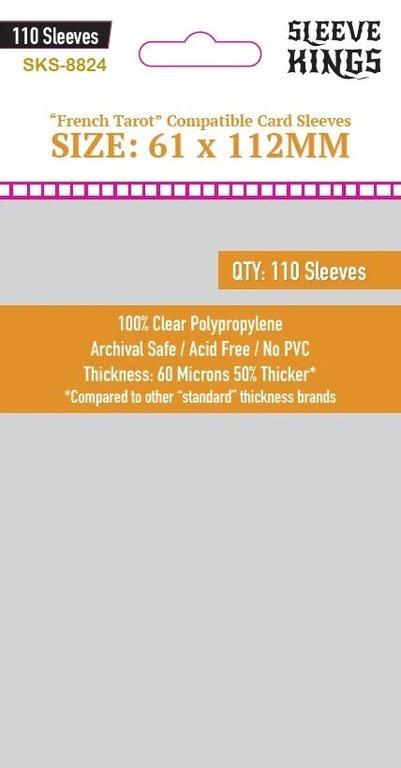 French Tarot Card Sleeves (110pcs) 61x112mm - 8824